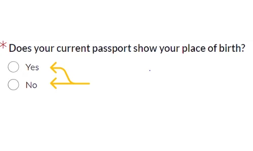 your current passport show your place of birth