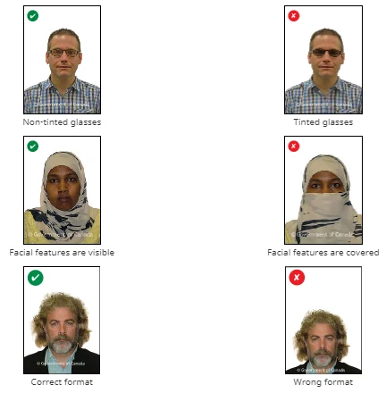 Acceptable vs Unacceptable Photo Examples